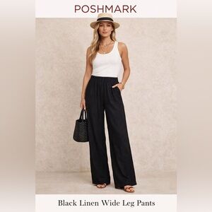 OLD NAVY size Med linen rayon High rise pants Black